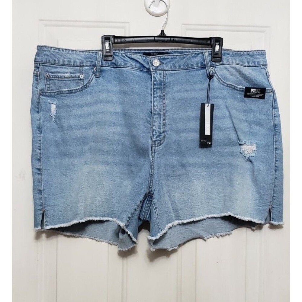 Stitch Star Denim Shorts Distressed Size 24 Nwt